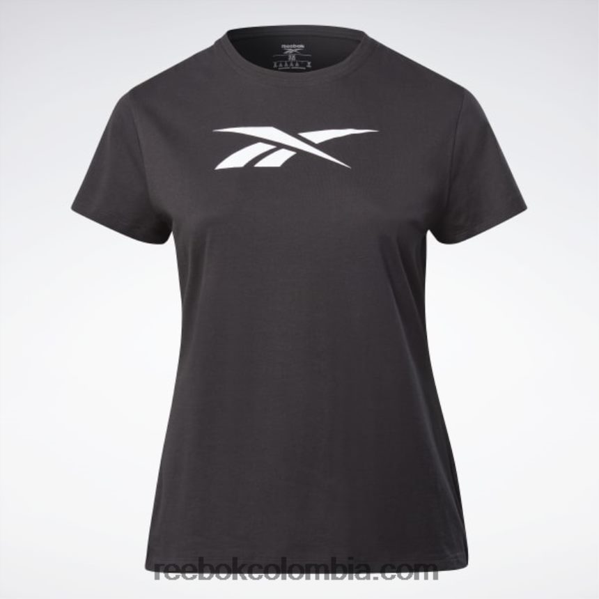 mujer negro camiseta de vector gráfico (talla grande) Reebok D260LP837