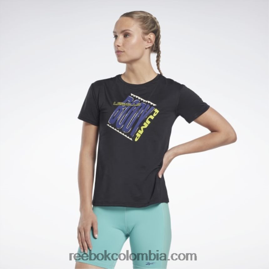 mujer negro camiseta deportiva les mills bodypump activchill Reebok D260LP766