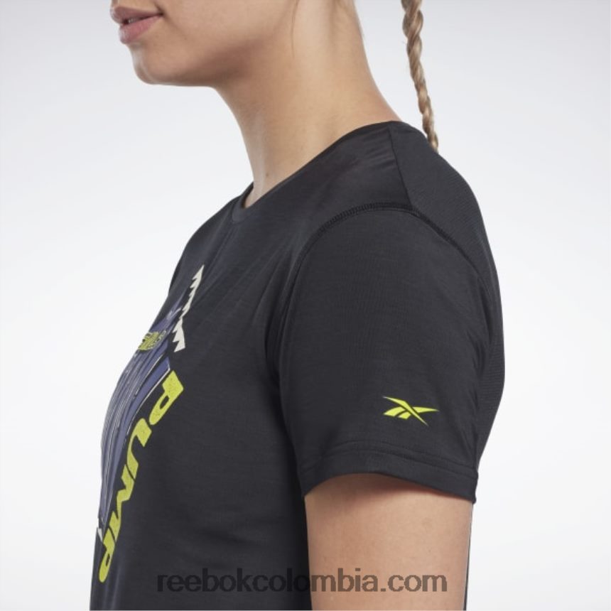 mujer negro camiseta deportiva les mills bodypump activchill Reebok D260LP766