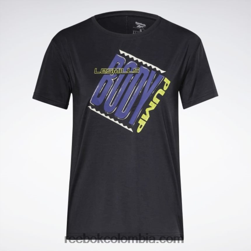 mujer negro camiseta deportiva les mills bodypump activchill Reebok D260LP766