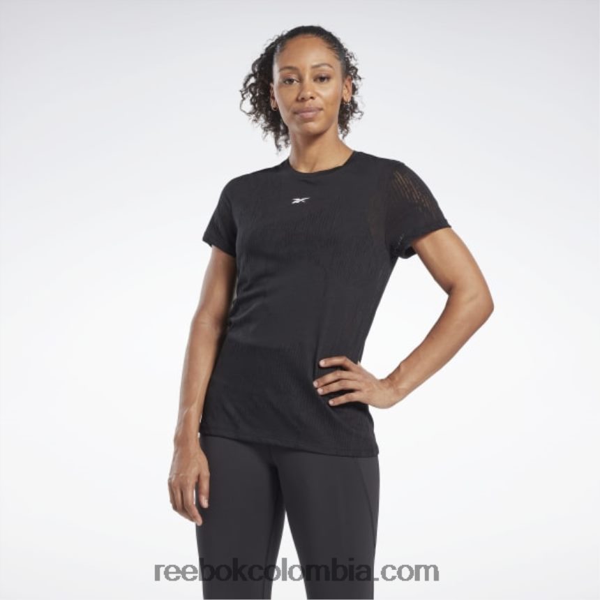 mujer negro camiseta desgastada Reebok D260LP855