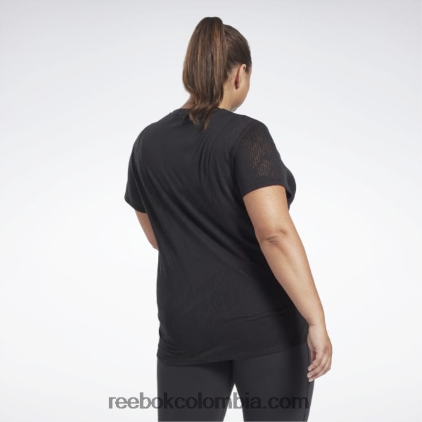 mujer negro camiseta desgastada (talla grande) Reebok D260LP902