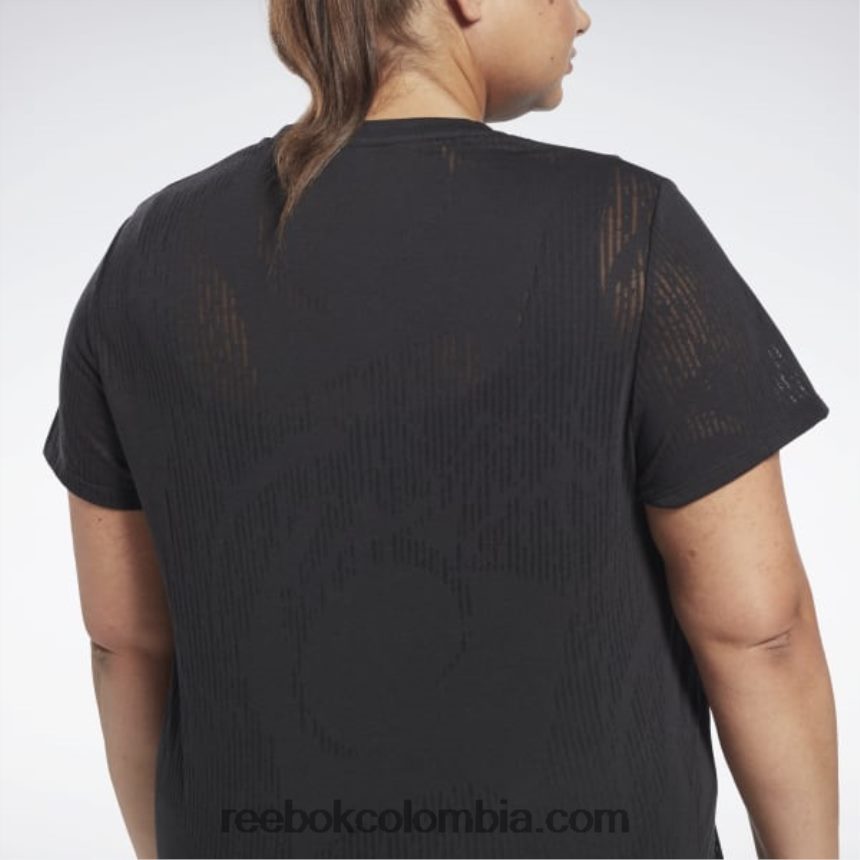 mujer negro camiseta desgastada (talla grande) Reebok D260LP902