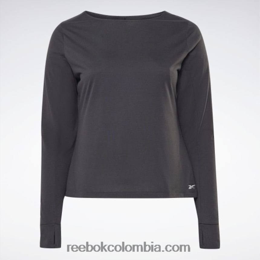 mujer noche negra camiseta de manga larga premium lista para entrenar (talla grande) Reebok D260LP674