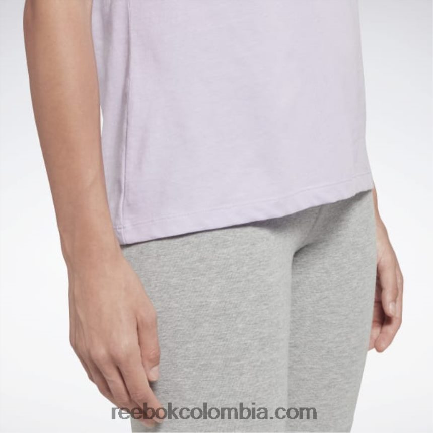mujer oasis morado camiseta gráfica vectorial esencial de entrenamiento Reebok D260LP528