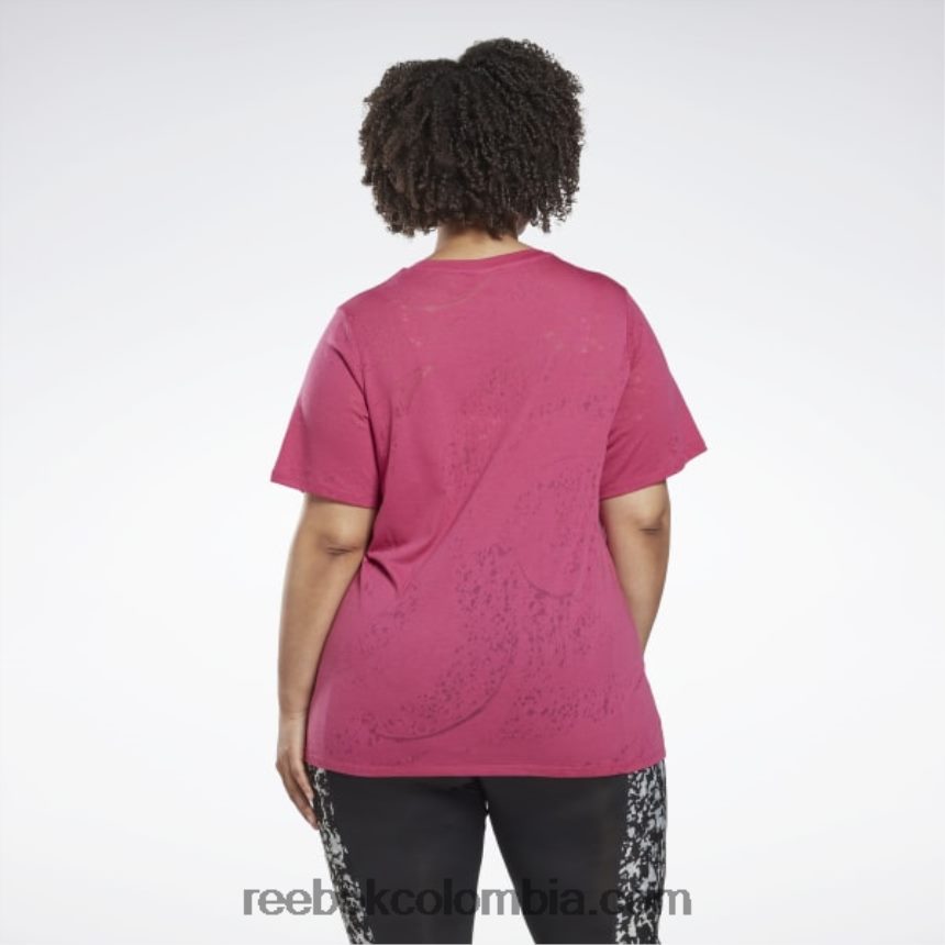 mujer rosa semi orgulloso camiseta desgastada (talla grande) Reebok D260LP680