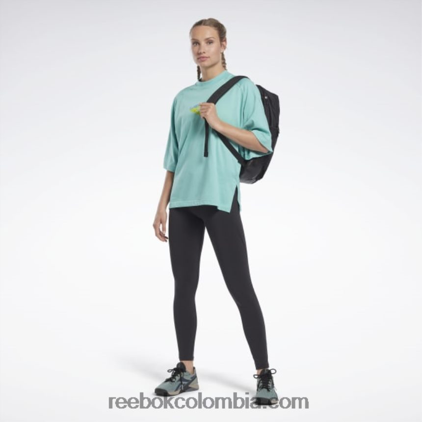 mujer verde azulado semi clásico camiseta a capas Les Mills Reebok D260LP720