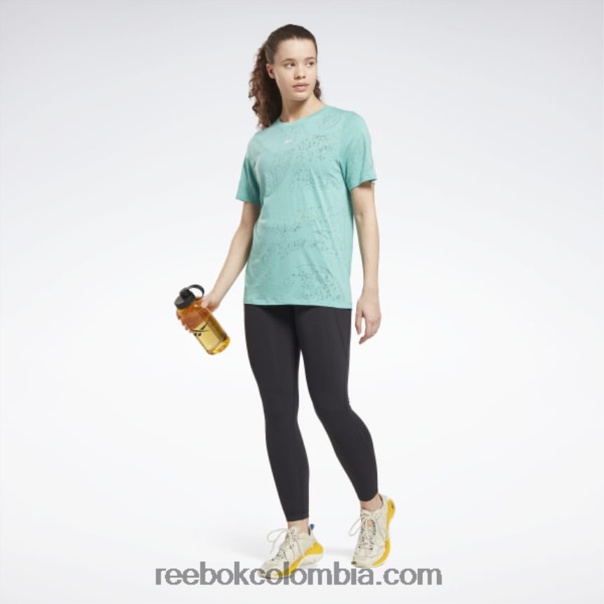 mujer verde azulado semi clásico camiseta desgastada Reebok D260LP710