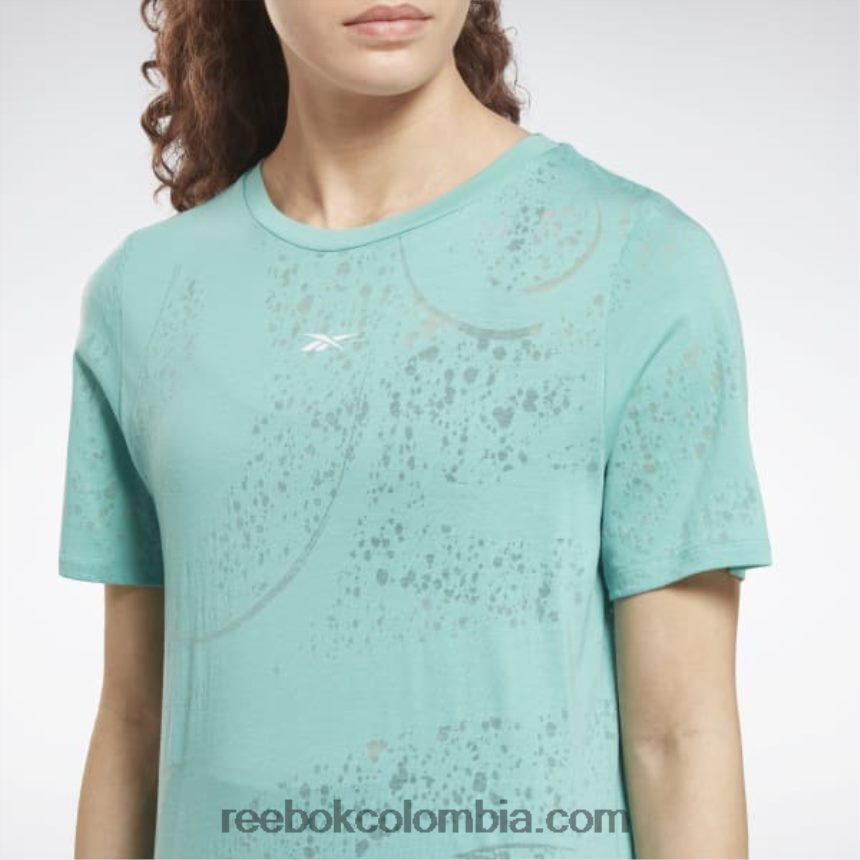 mujer verde azulado semi clásico camiseta desgastada Reebok D260LP710