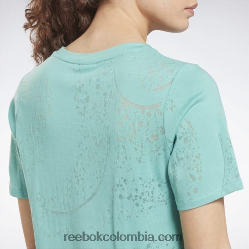 mujer verde azulado semi clásico camiseta desgastada Reebok D260LP710