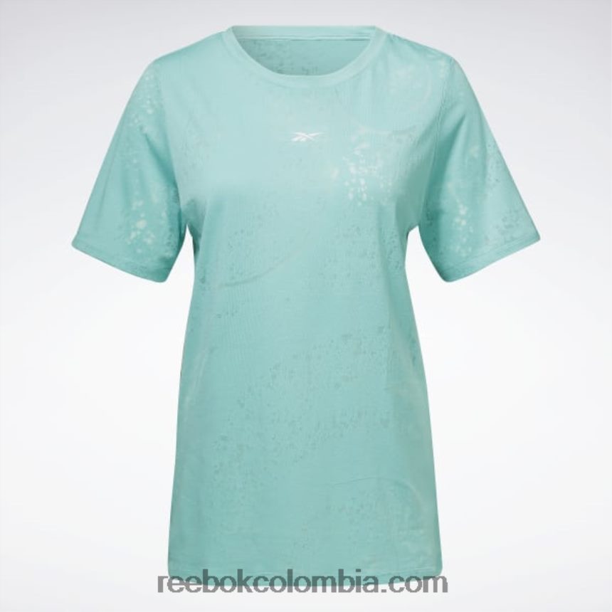 mujer verde azulado semi clásico camiseta desgastada Reebok D260LP710