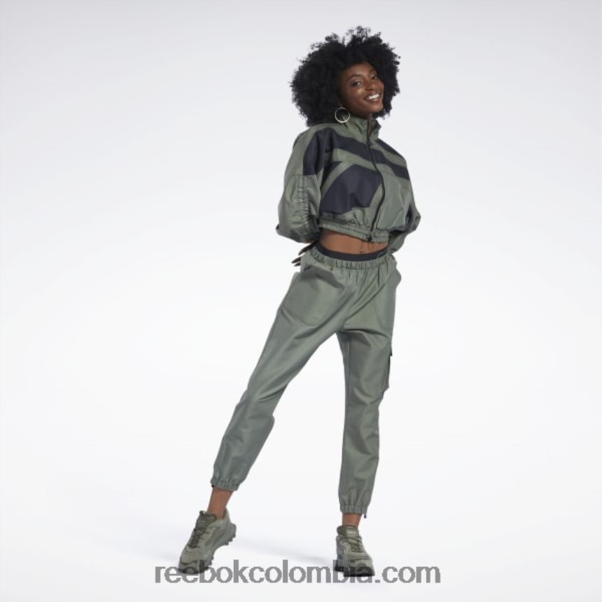 mujer cazador verde chamarra de satén tejido cardi b Reebok D260LP940