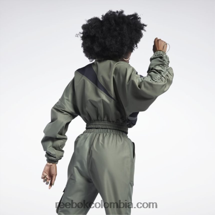 mujer cazador verde chamarra de satén tejido cardi b Reebok D260LP940