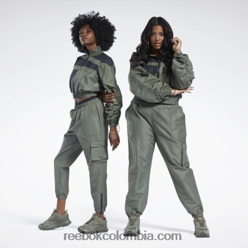 mujer cazador verde chamarra de satén tejido cardi b Reebok D260LP940