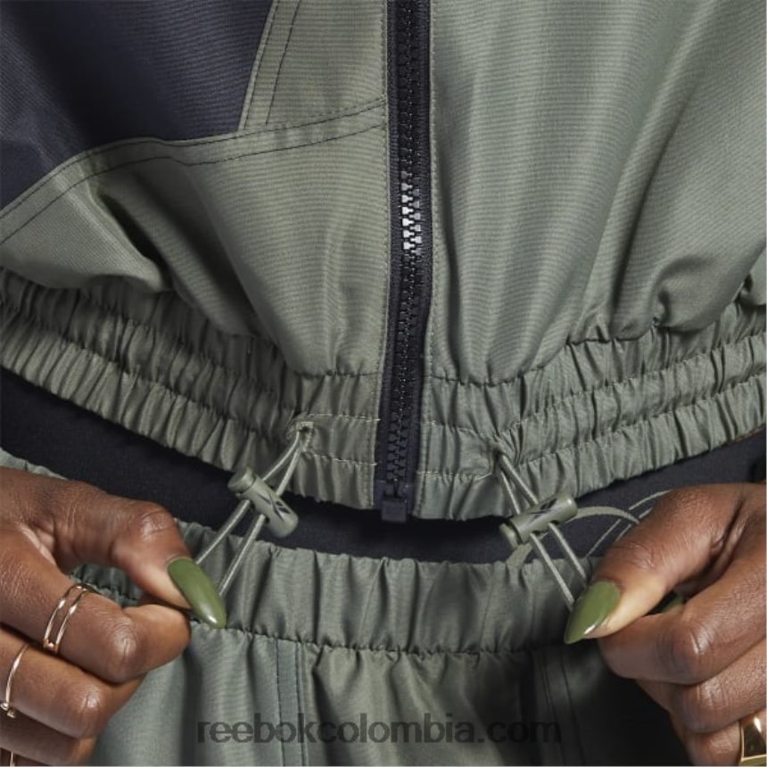 mujer cazador verde chamarra de satén tejido cardi b Reebok D260LP940