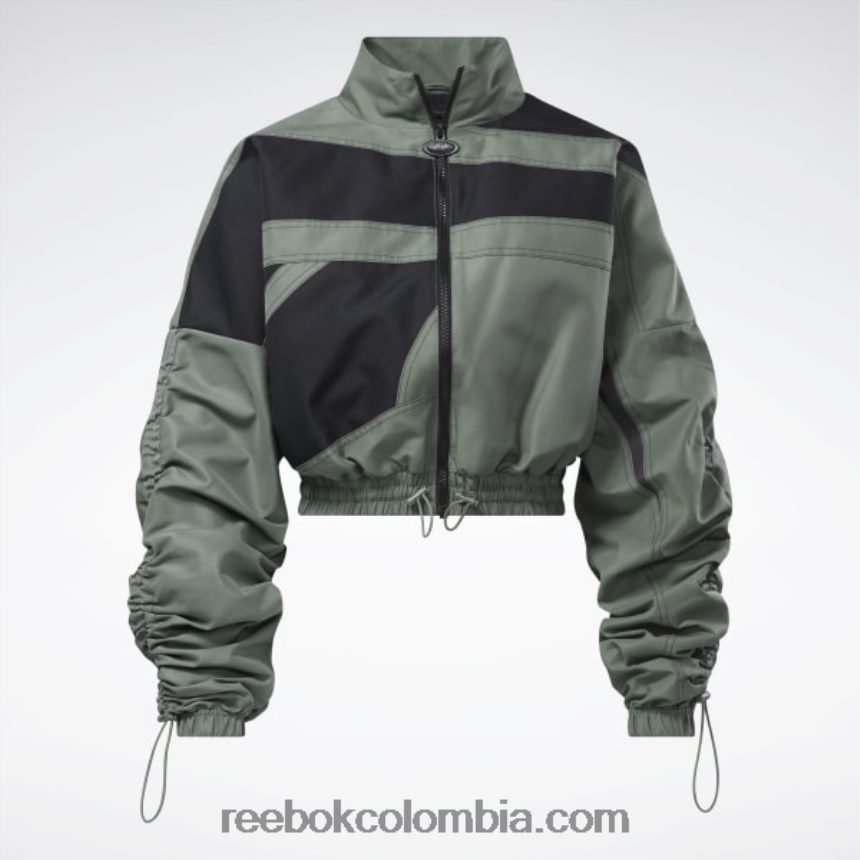 mujer cazador verde chamarra de satén tejido cardi b Reebok D260LP940