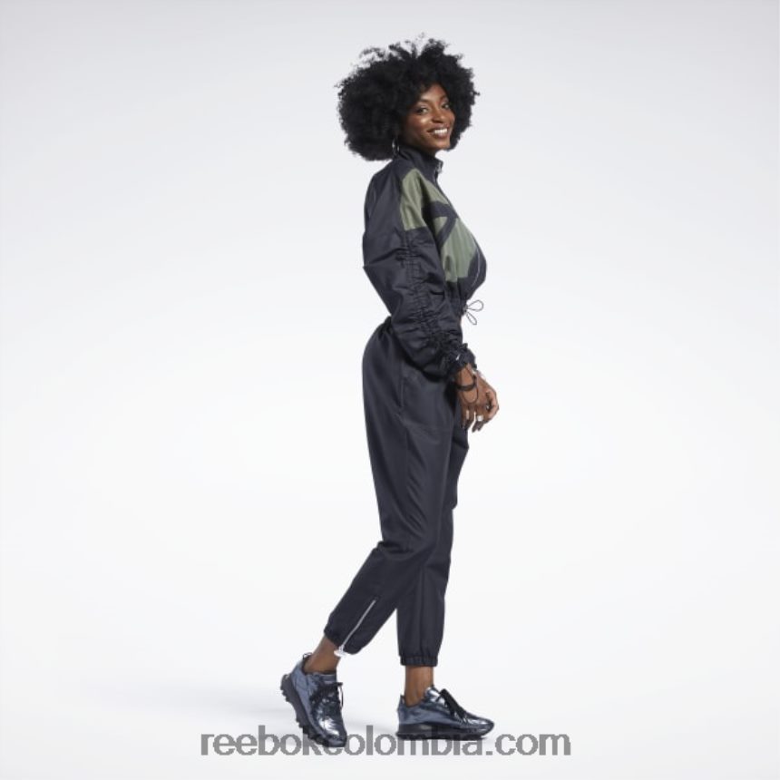 mujer negro chamarra de satén tejido cardi b Reebok D260LP937