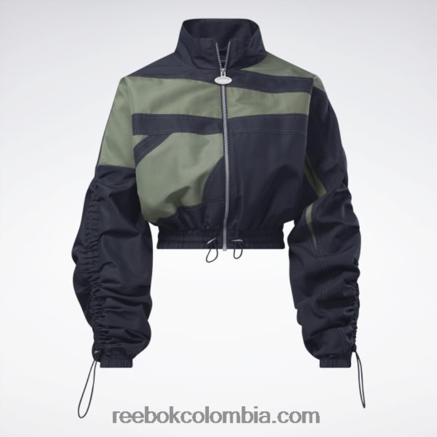 mujer negro chamarra de satén tejido cardi b Reebok D260LP937