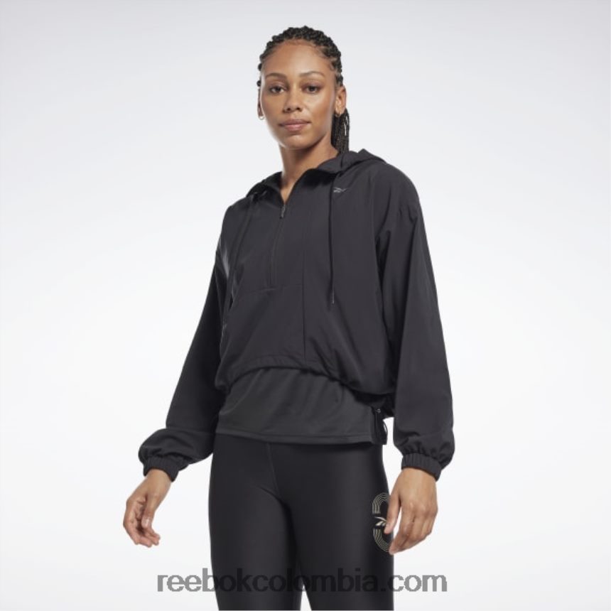 mujer noche negra chaqueta tejida para correr Reebok D260LP742