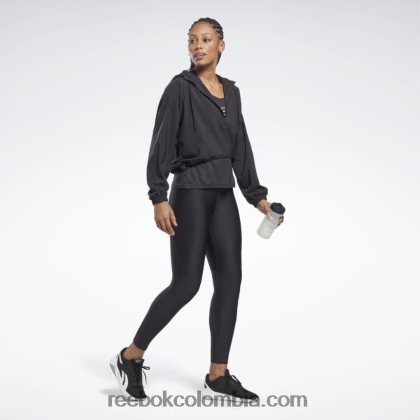 mujer noche negra chaqueta tejida para correr Reebok D260LP742