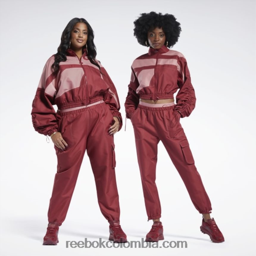 mujer triatlón rojo chamarra de satén tejido cardi b Reebok D260LP70