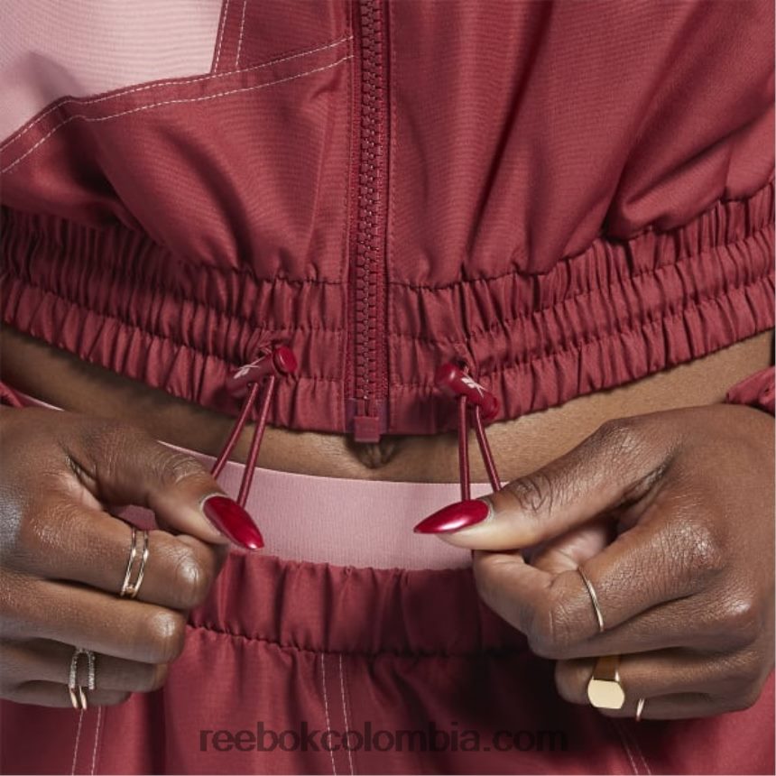 mujer triatlón rojo chamarra de satén tejido cardi b Reebok D260LP70