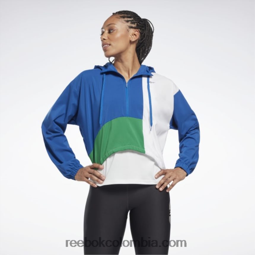 mujer vector azul chaqueta tejida para correr Reebok D260LP711