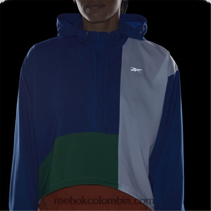 mujer vector azul chaqueta tejida para correr Reebok D260LP711