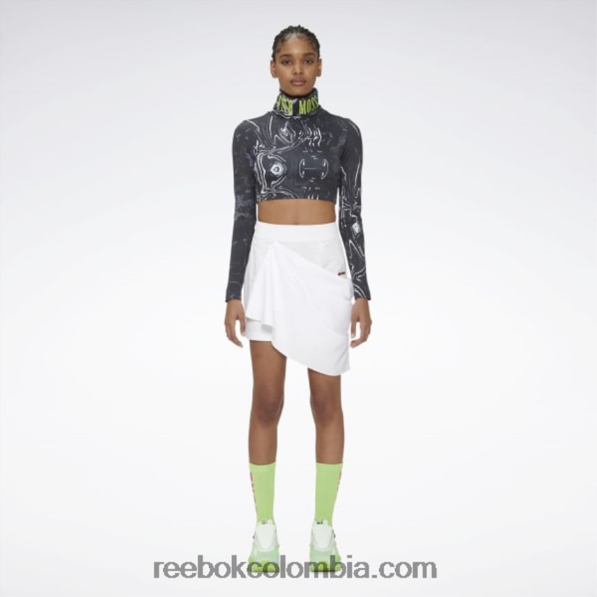 mujer blanco falda drapeada Pyer Moss Reebok D260LP916