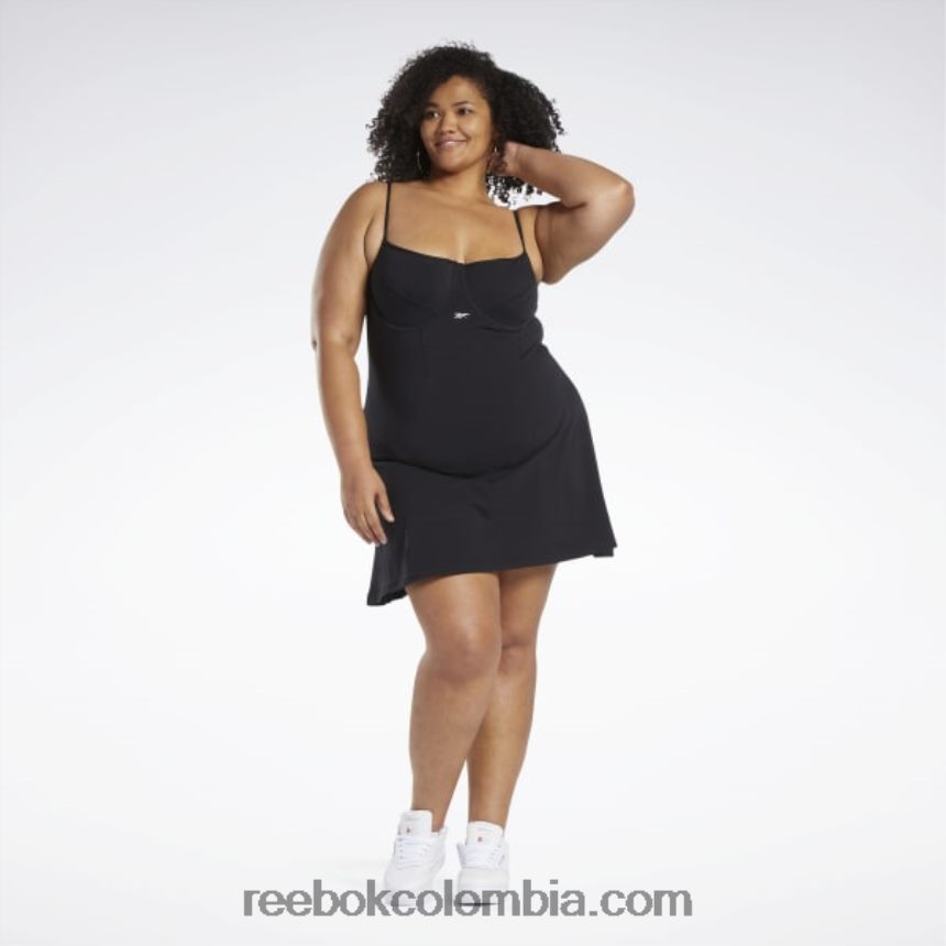 mujer negro vestido clásico de algodón (tallas grandes) Reebok D260LP585