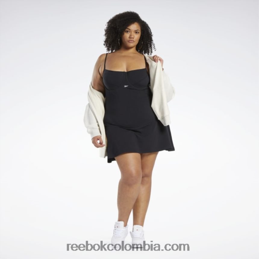 mujer negro vestido clásico de algodón (tallas grandes) Reebok D260LP585