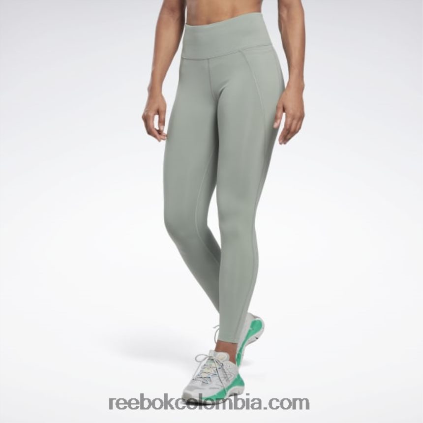 mujer armonía verde medias lux de talle alto Reebok D260LP233