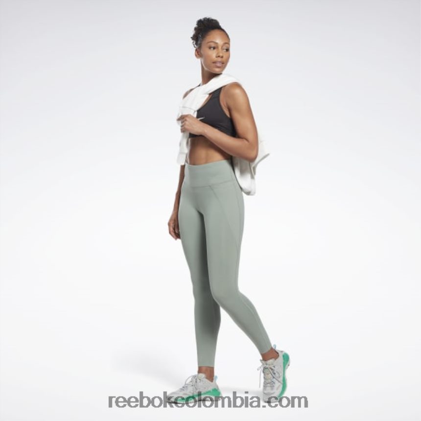 mujer armonía verde medias lux de talle alto Reebok D260LP233