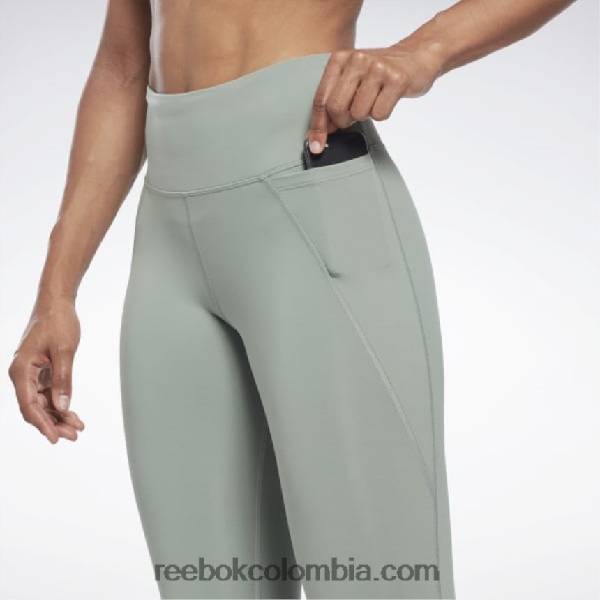 mujer armonía verde medias lux de talle alto Reebok D260LP233