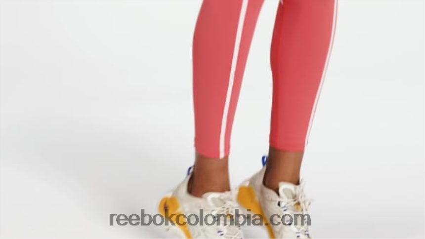 mujer bengala semi naranja medias lux de talle alto con bloques de color Reebok D260LP347