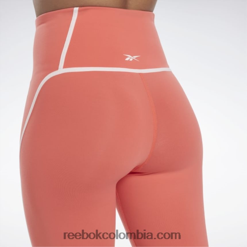 mujer bengala semi naranja medias lux de talle alto con bloques de color Reebok D260LP347