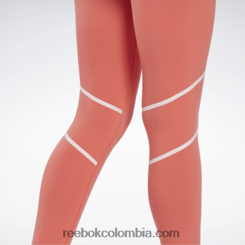 mujer bengala semi naranja medias lux de talle alto con bloques de color Reebok D260LP347