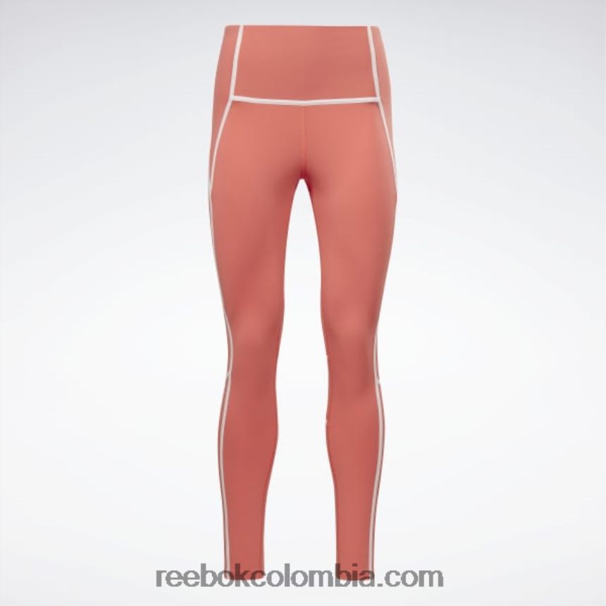 mujer bengala semi naranja medias lux de talle alto con bloques de color Reebok D260LP347