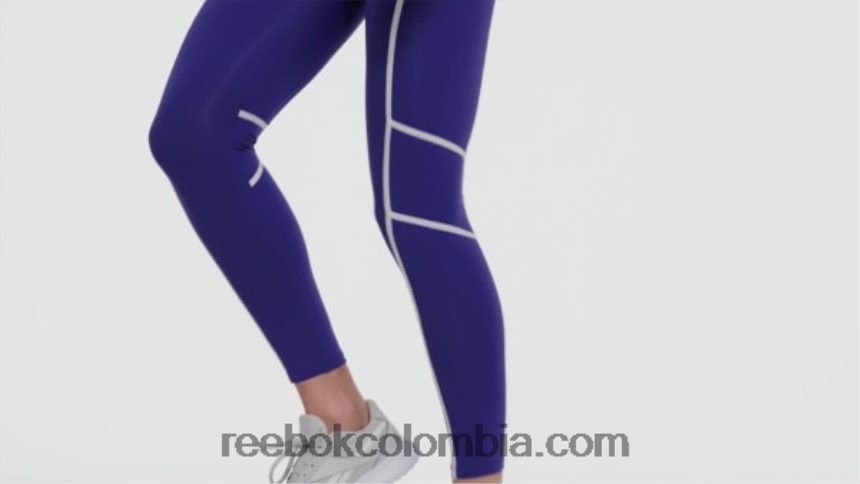 mujer morado negrita medias lux de talle alto con bloques de color Reebok D260LP430