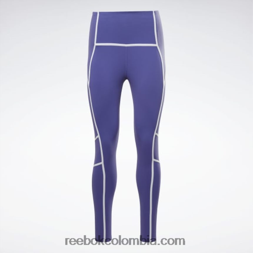 mujer morado negrita medias lux de talle alto con bloques de color Reebok D260LP430