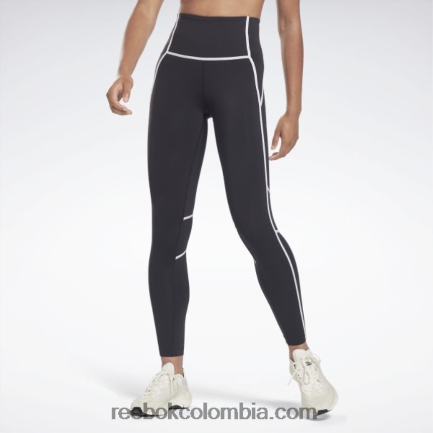 mujer negro medias lux de talle alto con bloques de color Reebok D260LP230