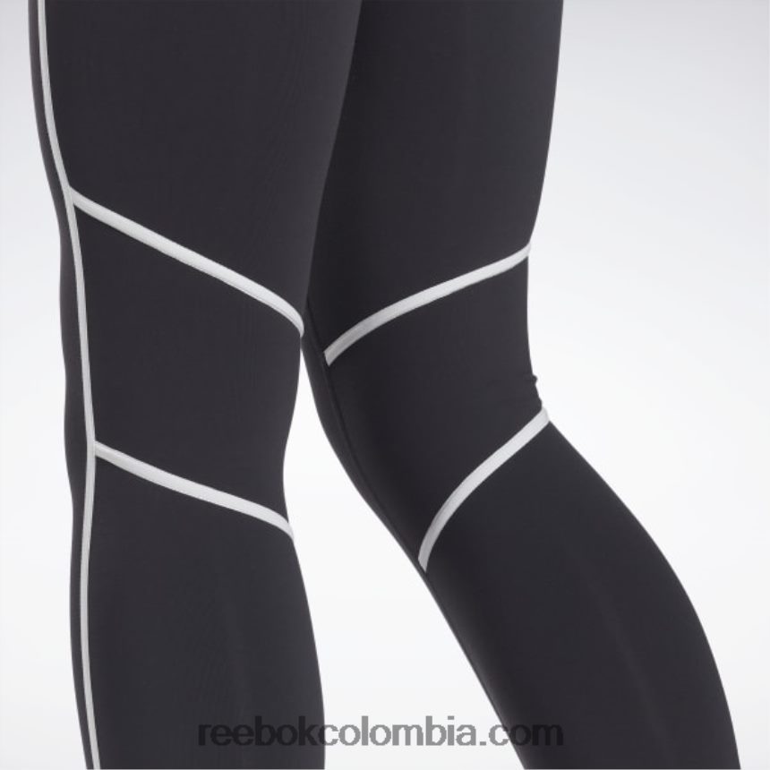 mujer negro medias lux de talle alto con bloques de color Reebok D260LP230