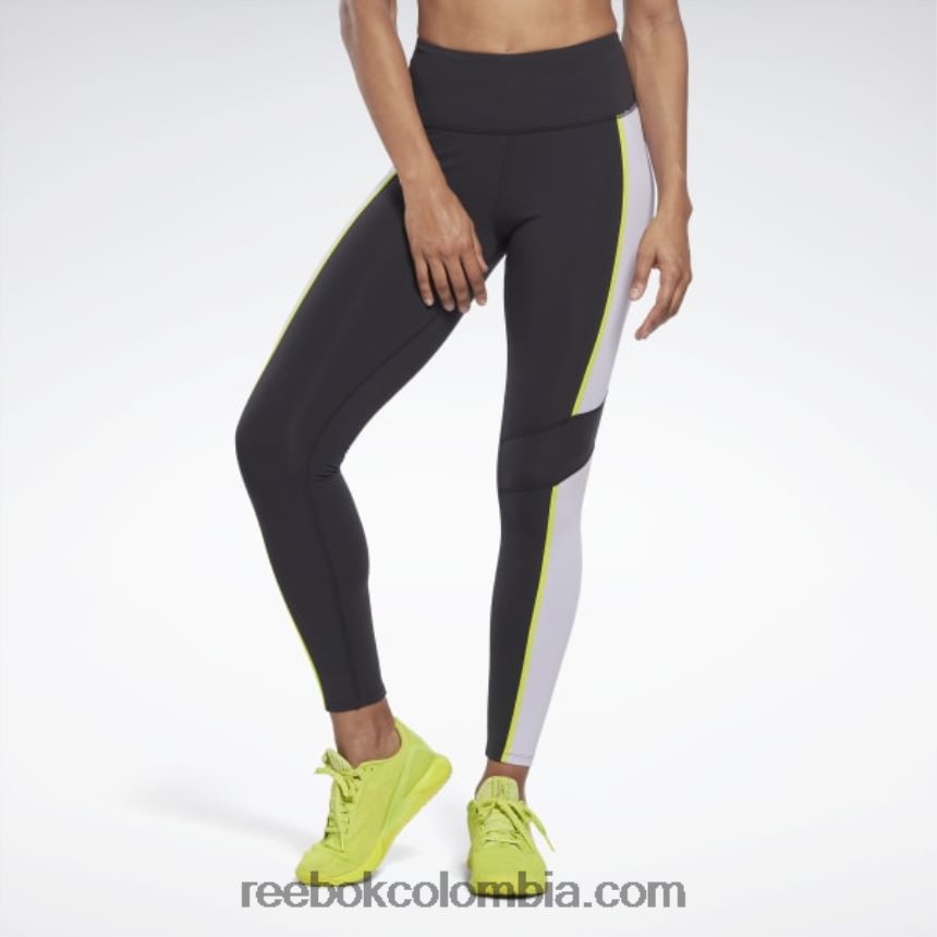 mujer negro medias lux de talle alto con bloques de color Reebok D260LP353