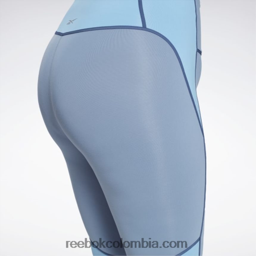 mujer pizarra azul medias colorblock de cintura alta lux (talla grande) Reebok D260LP872