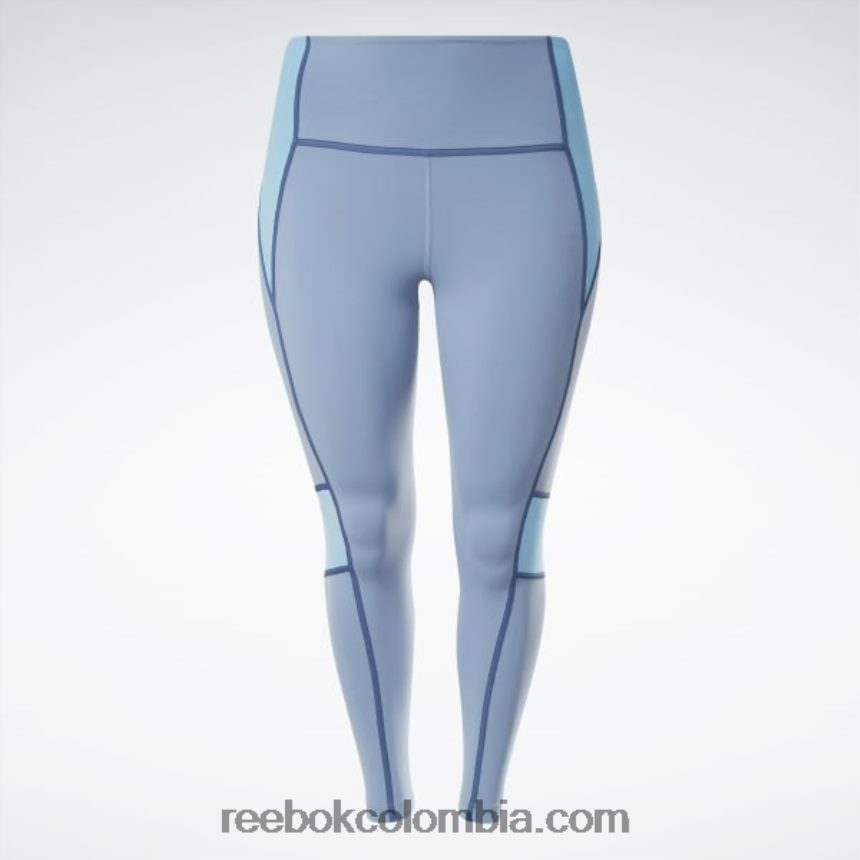 mujer pizarra azul medias colorblock de cintura alta lux (talla grande) Reebok D260LP872