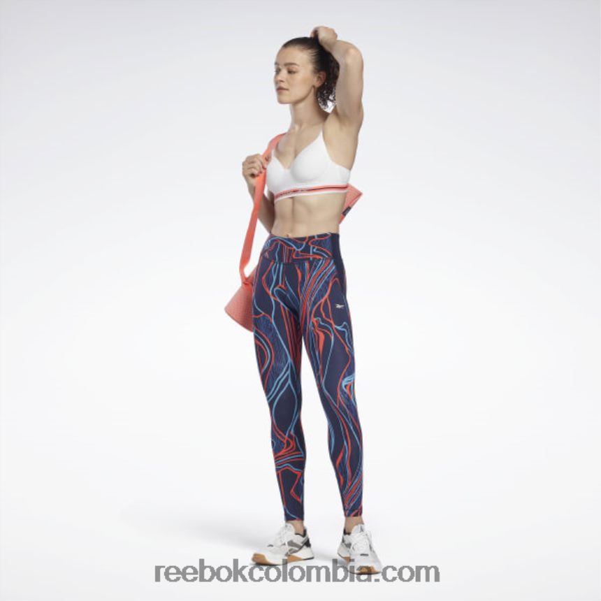 mujer vector de la marina Medias lux perform de talle medio cultivadas en la naturaleza Reebok D260LP825