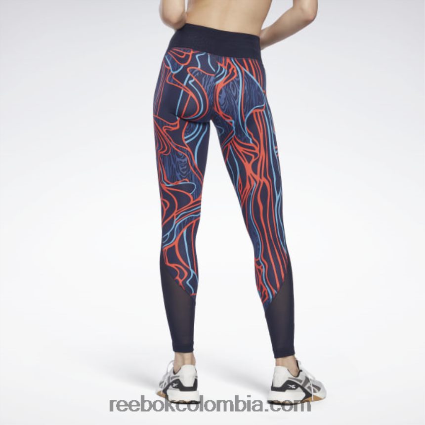 mujer vector de la marina Medias lux perform de talle medio cultivadas en la naturaleza Reebok D260LP825