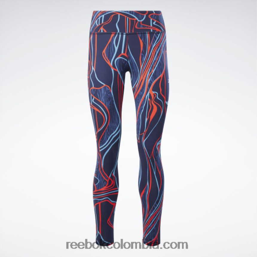 mujer vector de la marina Medias lux perform de talle medio cultivadas en la naturaleza Reebok D260LP825