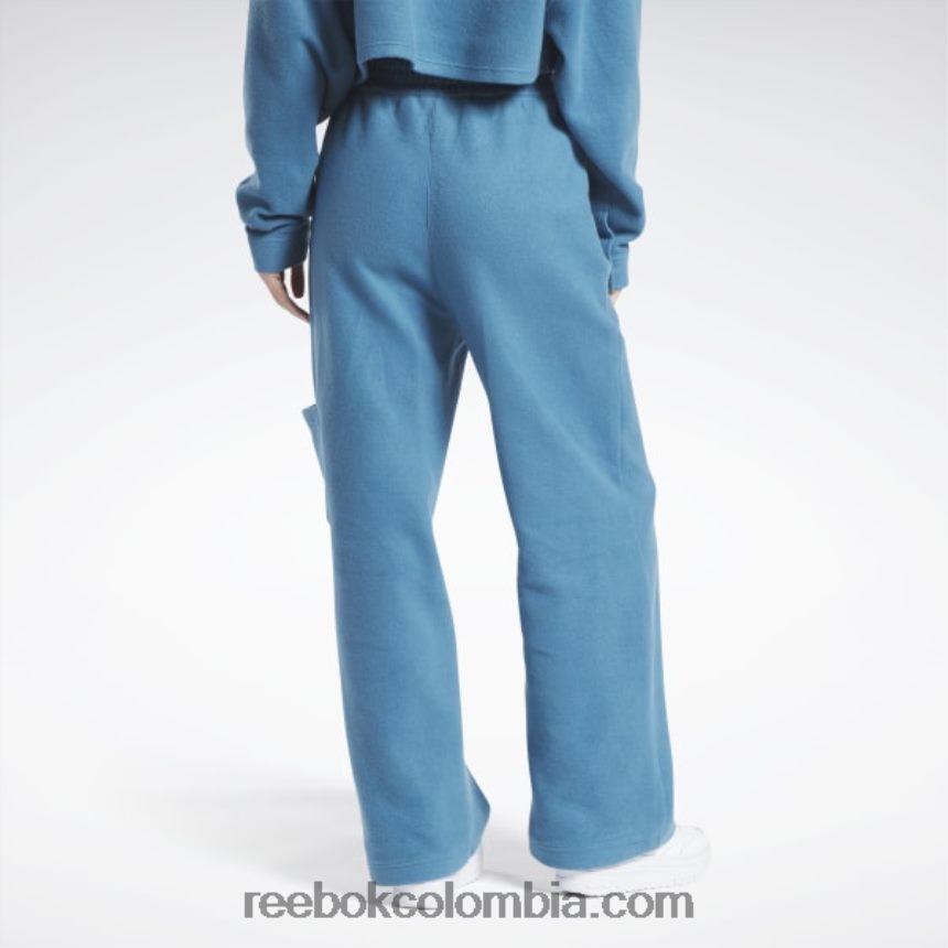 mujer azul acero s23-r pantalones clásicos de pernera ancha con forro polar inverso Reebok D260LP524