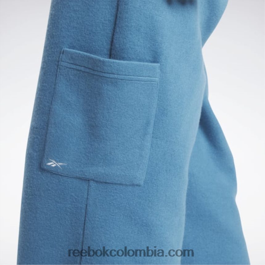 mujer azul acero s23-r pantalones clásicos de pernera ancha con forro polar inverso Reebok D260LP524